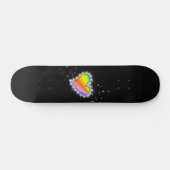 Rainbooghartslag met sterren op zwart skateboard (Horizontaal)