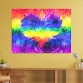 'Rainbooghartslag' Waterverf-effect Abstracte kuns Canvas Afdruk (Insitu (Woonkamer))