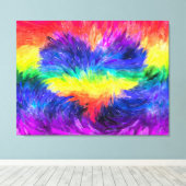 'Rainbooghartslag' Waterverf-effect Abstracte kuns Canvas Afdruk (Insitu (Houten vloer))