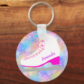 Rainboogijsschaatsen Aangepaste afbeelding Skater Sleutelhanger (Voorkant)