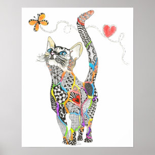 RainboogKat 20 x 16 inch Poster (u kunt aanpassen)