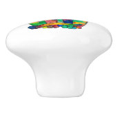 Rainboogkat keramische knop (Zijkant)