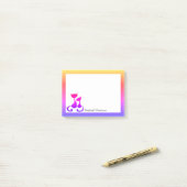 Rainboogkatten Silhouette gepersonaliseerd Post-it® Notes (Op bureau)