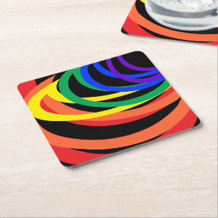 Rainboogkleur Abstracte halve Onderzetters