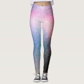 Rainboogkleur Glitter Effect Grafische afdruk Leggings (Voorkant)