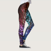 Rainboogkleur Verpletterd Folie Effect 2 Grafische Leggings (Rechts)