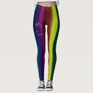 Rainboogkleur Verticale strepen met bull Logo Leggings