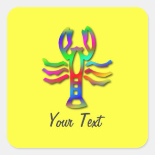 Rainboogkleur voor Zodiac Star-teken voor kanker Vierkante Sticker