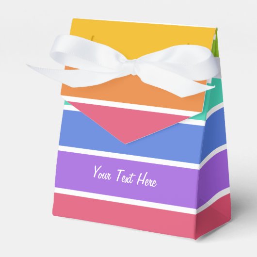Rainboogkleuren, aangepaste vakken voor gunsten bedankdoosjes (Voorkant Zijde)