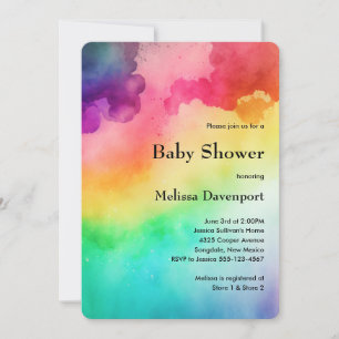 Rainboogkleuren Abstract Design Baby shower Kaart