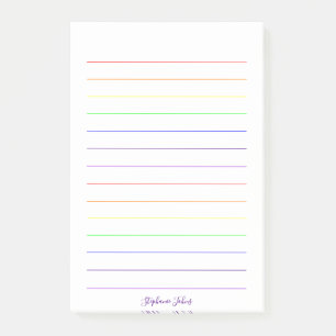 Rainboogkleuren Colorful  Cute Monogrammen Naam Post-it® Notes