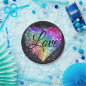 Rainboogkleuren die glitter hartliefdespap creëren papieren bordje (Feest)