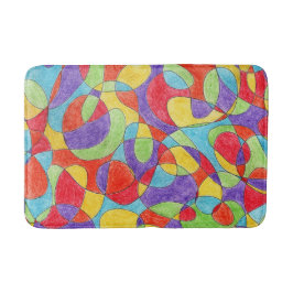 Rainboogkleuren Handtekening Crayon Doodle Pattern Badmat