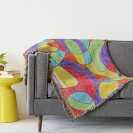 Rainboogkleuren Handtekening Crayon Doodle Pattern Deken