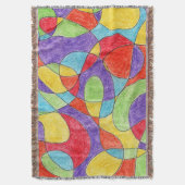 Rainboogkleuren Handtekening Crayon Doodle Pattern Deken (Voorkant Verticaal)