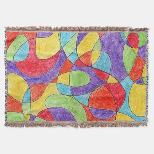 Rainboogkleuren Handtekening Crayon Doodle Pattern Deken (Voorkant)