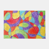 Rainboogkleuren Handtekening Crayon Doodle Pattern Deurmat (Voorkant)