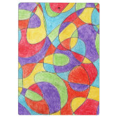 Rainboogkleuren Handtekening Crayon Doodle Pattern Klembord (Achterkant)