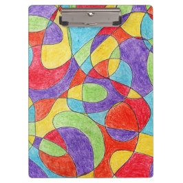 Rainboogkleuren Handtekening Crayon Doodle Pattern Klembord