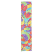 Rainboogkleuren Handtekening Crayon Doodle Pattern Korte Tafelloper (Voorkant)
