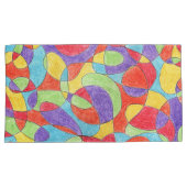 Rainboogkleuren Handtekening Crayon Doodle Pattern Kussensloop (Voorkant-Rechts)