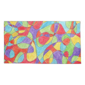 Rainboogkleuren Handtekening Crayon Doodle Pattern Kussensloop (Achterkant-Links)