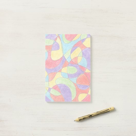 Rainboogkleuren Handtekening Crayon Doodle Pattern Post-it® Notes (Op bureau)