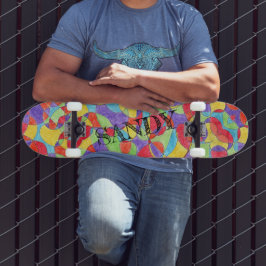Rainboogkleuren Handtekening Crayon Doodle Pattern Skateboard