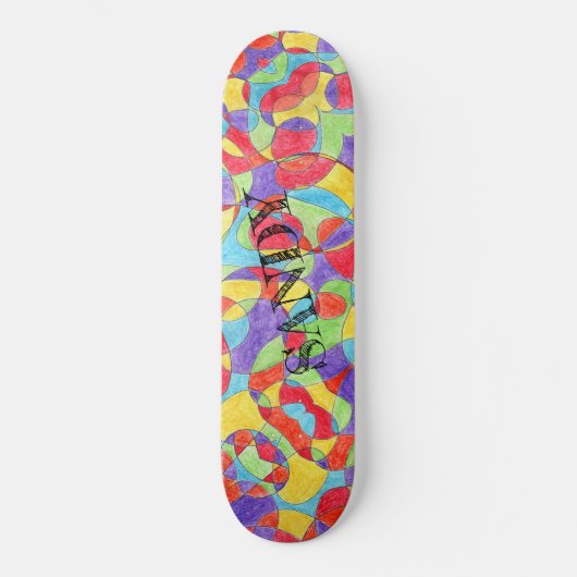 Rainboogkleuren Handtekening Crayon Doodle Pattern Skateboard (Voorkant)