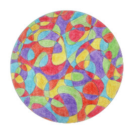 Rainboogkleuren Handtekening Crayon Doodle Pattern Snijplank