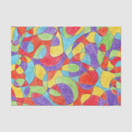 Rainboogkleuren Handtekening Crayon Doodle Pattern Tissuepapier