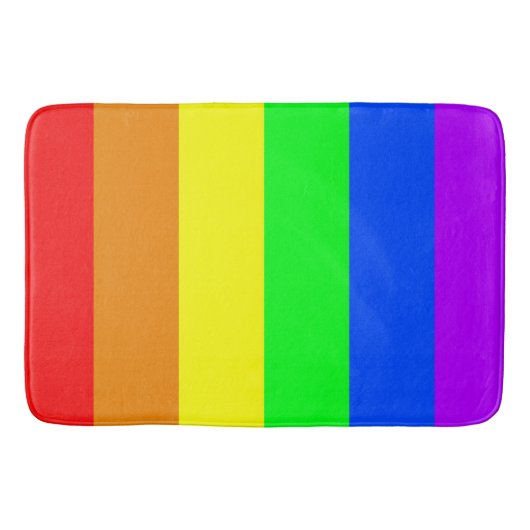 Rainboogkleuren, heldere, gelukkige strepen badmat (Voorkant)
