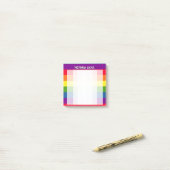 Rainboogkleuren met aangepaste tekst post-it® notes (Op bureau)