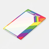 Rainboogkleuren met vlag en aangepaste tekst post-it® notes (Schuin)