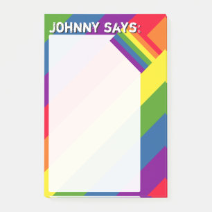 Rainboogkleuren met vlag en aangepaste tekst post-it® notes
