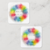 Rainboogkleuren Moderne Abstracte elegante Sjabloo Vierkante Visitekaartje (Voorkant / Achterkant)