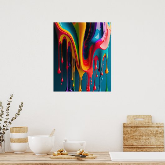 Rainboogkleuren Schilderverf kleurig mooi Poster (Keuken)