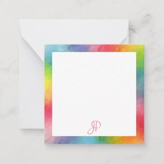 Rainboogkleuren Sjabloon handschrift monogram (Voorkant)