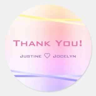 Rainboogkleuren Verloop Eenvoudig Ombre Dank u Lab Ronde Sticker