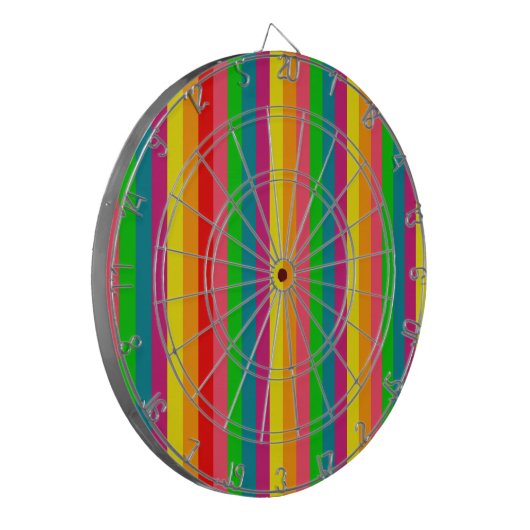Rainboogkleuren Verticale strips Stijl Dartbord (Voorkant Links)