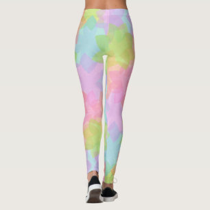 Rainboogkleurenbloemontwerp, veel kleurenpatroon leggings