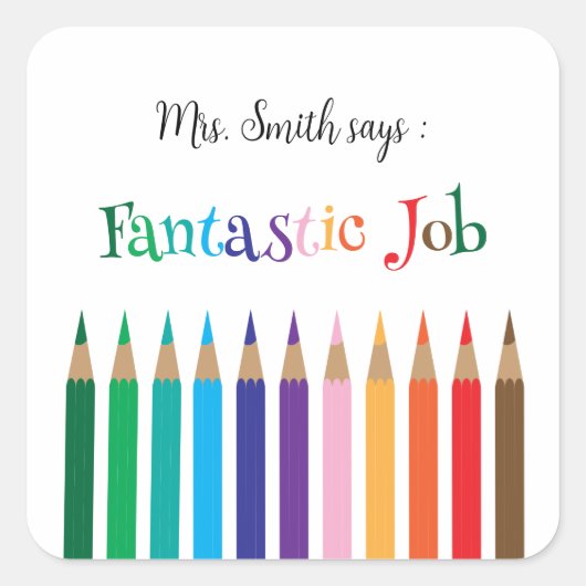 Rainboogkleurencils Stickers achterzijde (Voorkant)