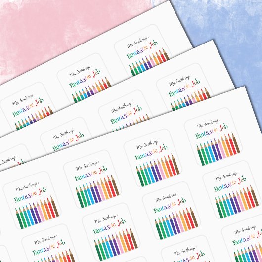 Rainboogkleurencils Stickers achterzijde
