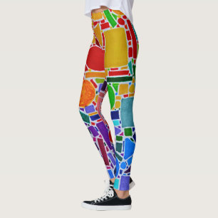 Rainboogkleurengrafiek moderne abstracte kunst leggings