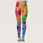 Rainboogkleurengrafiek moderne abstracte kunst leggings (Voorkant)