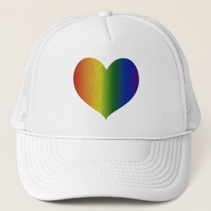 Rainboogkleurig hart trucker pet