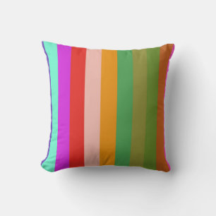 Rainboogkleurige strips abstract kussen