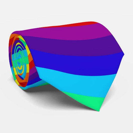 Rainboogkleurpalet, gestreept kleurig patroon 2 stropdas (Opgerold)