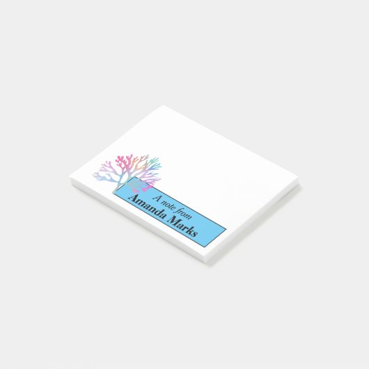 Rainboogkoraal, gepersonaliseerd post-it® notes (Schuin)