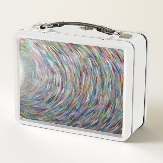 Rainbooglichtretro Metaal Lunchbox (Achterkant)